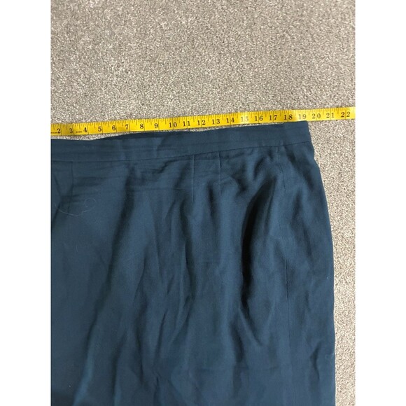 Lily & Taylor Wool Skirt 20 Blue Fur Trim Hem Vintage Mod Style Made USA - Picture 6 of 7